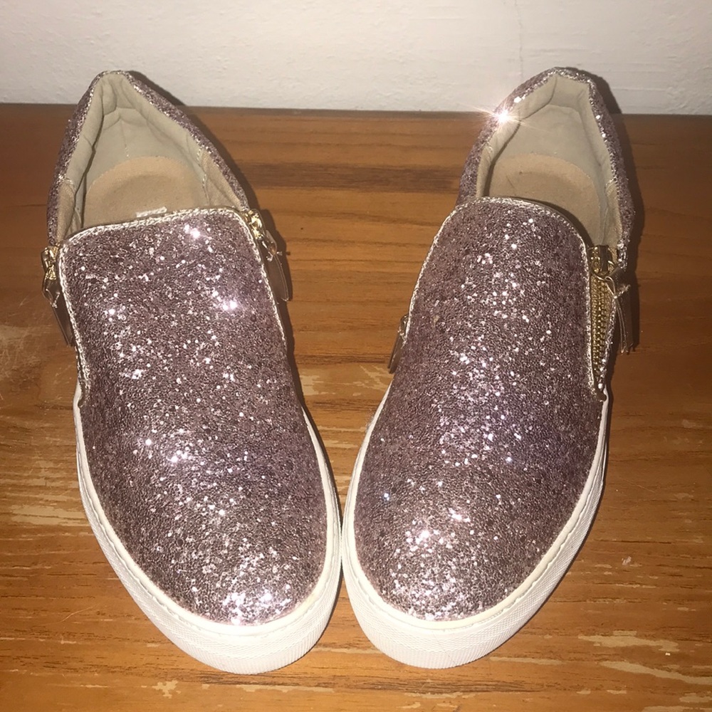 Pink Sparkle Slip On Shoes